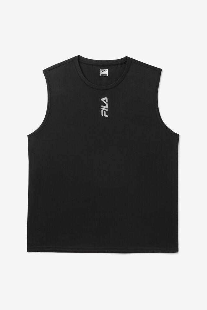 Fila T-Shirt Rep Tank Mens Black - India LMI-217453